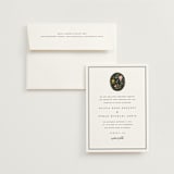 "botanical cameo" - Wedding Invitations in Swan by Lori Wemple - Invitation with Envelope