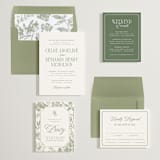 "Woods" - Wedding Invitations in Moss by Kelly Schmidt - Invitation Suite