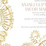 "Modern Mehndi" - Wedding Invitations in Gold by Laura Condouris - Close-Up