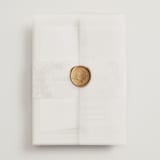 "Preserved Fall Botanicals" - Wedding Invitations in Linen by Erin Deegan - Assembled with Vellum Wrap and Wax Seal