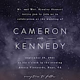 "Starry Skies" - Wedding Invitations in Twilight by Kelly Schmidt - Close-Up