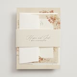 "Falling Foliage" - Wedding Invitations in Stone by Robert and Stella - Assembled with Belly Band