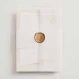 "Falling Foliage" - Wedding Invitations in Stone by Robert and Stella - Assembled with Vellum Wrap and Wax Seal