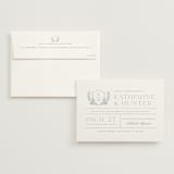 "Modern Crest" - Wedding Invitations in Sea by Kristen Smith - Invitation with Envelope