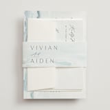 "At Sea" - Wedding Invitations in Sky by Nicoletta Savod - Assembled with Belly Band
