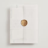 "At Sea" - Wedding Invitations in Sky by Nicoletta Savod - Assembled with Vellum Wrap and Wax Seal