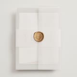 "Soft Arch" - Wedding Invitations in Sage by Erica Krystek - Assembled with Vellum Wrap and Wax Seal