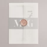 "Big Date" - Wedding Invitations in Ivory by Anastasia Makarova - Vellum Wrap with Wax Seal