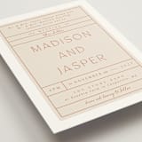 "Modern Ticket" - Wedding Invitations in Rust by Alethea and Ruth - Detail