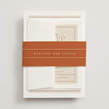 "Modern Ticket" - Wedding Invitations in Rust by Alethea and Ruth - Assembled with Belly Band