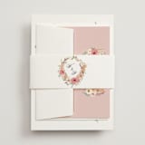 "Cherished" - Wedding Invitations in Sunset by Susan Moyal - Assembled with Belly Band
