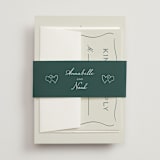 "Pair of Calla Lilies" - Wedding Invitations in Sage by Leah Bisch - Assembled with Belly Band