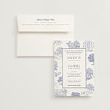"Southern Charm Toile" - Wedding Invitations in Periwinkle by Jenna Holcomb - Invitation with Envelope