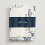 "Boston Toile" - Wedding Invitations in Marine by Jenna Holcomb - Assembled with Belly Band