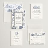 "Boston Toile" - Wedding Invitations in Marine by Jenna Holcomb - Invitation Suite