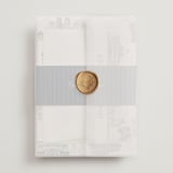 "Boston Toile" - Wedding Invitations in Marine by Jenna Holcomb - Assembled with Vellum Wrap and Wax Seal