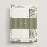 "Washington DC Toile" - Wedding Invitations in Olive by Jenna Holcomb - Assembled with Belly Band