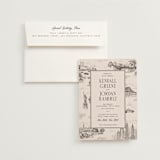 "New York Toile" - Wedding Invitations in Antique by Jenna Holcomb - Invitation with Envelope