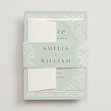"Fairy Forest" - Wedding Invitations in Sage by Kristen Knechtel - Assembled with Belly Band