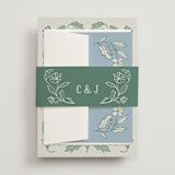 "Botanical" - Wedding Invitations in Garden by Kelly Watkins - Assembled with Belly Band