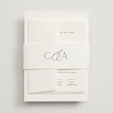 "Contemporary" - Wedding Invitations in Cotton by Vanessa Doyle - Assembled with Belly Band