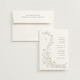 "Floral Cascade" - Wedding Invitations in Fern by Pixel and Hank - Invitation with Envelope