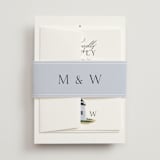 "East Coast Lighthouse" - Wedding Invitations in Snow by Becky Nimoy - Assembled with Belly Band