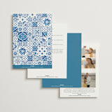 "watercolor tile" - Wedding Invitations in Navy by Anastasia Makarova - Back of Card Options