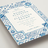 "watercolor tile" - Wedding Invitations in Navy by Anastasia Makarova - Detail
