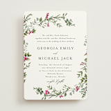"Romantic Florals" - Wedding Invitations in Peony by Susan Moyal - Front