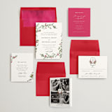 "Romantic Florals" - Wedding Invitations in Peony by Susan Moyal - Invitation Suite