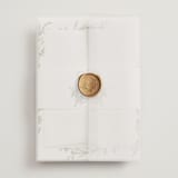 "Romantic Florals" - Wedding Invitations in Coast by Susan Moyal - Assembled with Vellum Wrap and Wax Seal