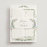 "Hydrangea Vine" - Wedding Invitations in Coastal by Susan Moyal - Assembled with Belly Band