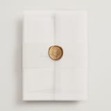 "Avalon" - Wedding Invitations in Chiffon by Everett Paper Goods - Assembled with Vellum Wrap and Wax Seal