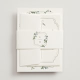 "Wistful" - Wedding Invitations in Mist by Everett Paper Goods - Assembled with Belly Band