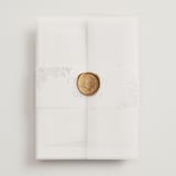 "Daphne" - Wedding Invitations in Sepia by Itsy Belle Studio - Assembled with Vellum Wrap and Wax Seal