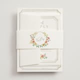 "Chelsea" - Wedding Invitations in Hibiscus by Everett Paper Goods - Assembled with Belly Band