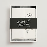 "Photograph Scribble" - Wedding Invitations in Cloud by Adelyn T. - Assembled with Belly Band