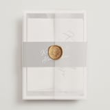 "Photograph Scribble" - Wedding Invitations in Cloud by Adelyn T. - Assembled with Vellum Wrap and Wax Seal