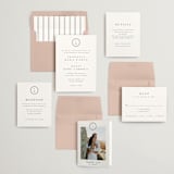 "Circle monogram" - Wedding Invitations in Cotton by Stacey Meacham - Invitation Suite