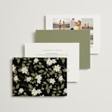 "Vintage Print" - Wedding Invitations in Licorice by GeekInk Design - Back of Card Options