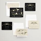"Vintage Print" - Wedding Invitations in Licorice by GeekInk Design - Invitation Suite