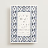 "watercolor tile" - Wedding Invitations in Cobalt by Katharine Watson - Front