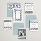"watercolor tile" - Wedding Invitations in Cobalt by Katharine Watson - Invitation Suite