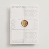 "watercolor tile" - Wedding Invitations in Cobalt by Katharine Watson - Assembled with Vellum Wrap and Wax Seal