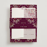 "Henna" - Wedding Invitations in Mixed Berry by fatfatin - Assembled with Belly Band