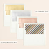 "Minimalist Display" - Wedding Invitations in Orange by Nam Bourassa - Envelope Liner Options
