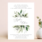 "Greenery Banner" - Wedding Invitations in Navy by Susan Moyal - Front