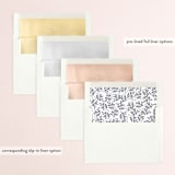 "Greenery Banner" - Wedding Invitations in Navy by Susan Moyal - Envelope Liner Options