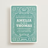 "Fiesta Folk Art" - Wedding Invitations in Lagoon by root beer float - Front